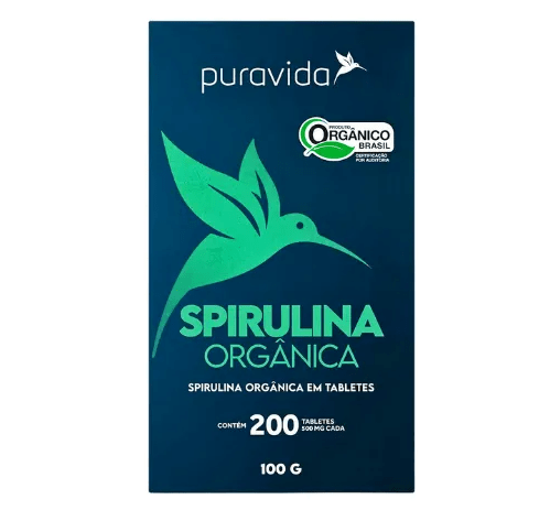Spirulina Orgânica Puravida 200 Tabletes